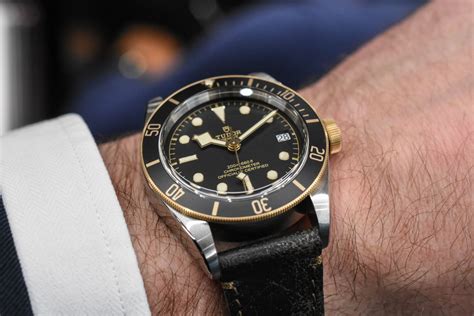 tudor steel&gold blak dial|tudor black bay s&g.